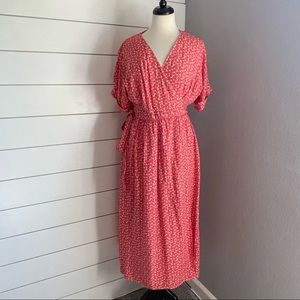 Urban Outfitters Red Floral Wrap Dress